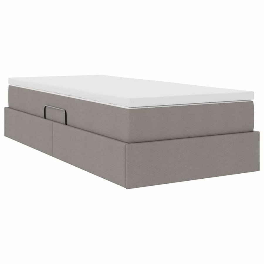 Opslag bed met matras met matras Taupe 90 x 200 cm Polyester