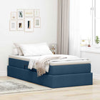 Opbergbed 90x200 cm blauw polyester