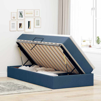 Opslag bed met matras met matras Blauw 90 x 200 cm Polyester
