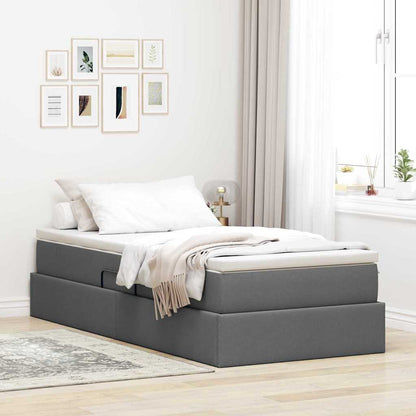Opslag bed met matras Donkergrijs 100 x 200 cm Polyester