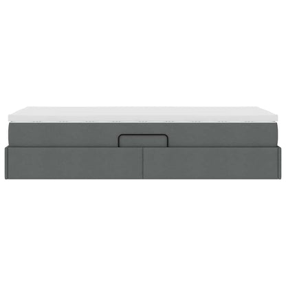 Opslag bed met matras Donkergrijs 100 x 200 cm Polyester