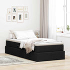 Storage bed with mattress with mattress Black 100 x 200 cm Polyester