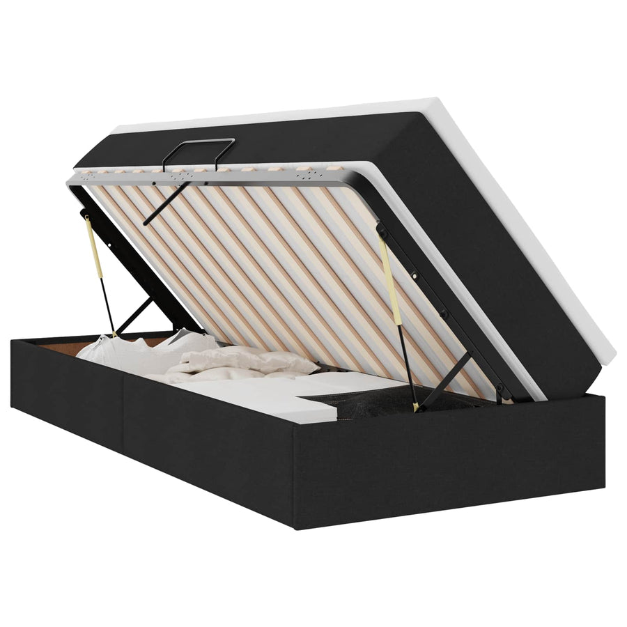 Opslag bed met matras met matras Zwart 100 x 200 cm Polyester