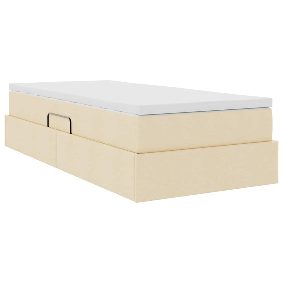 Opslag bed met matras met matras Crème 100 x 200 cm Polyester
