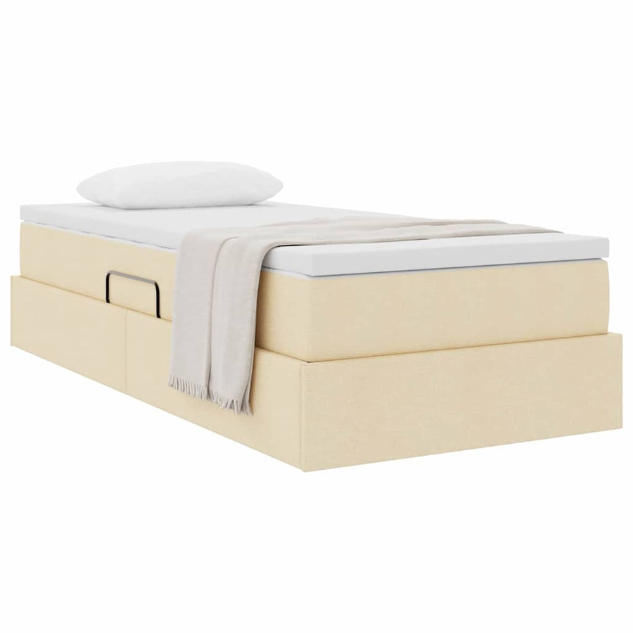 Opslag bed met matras met matras Crème 100 x 200 cm Polyester