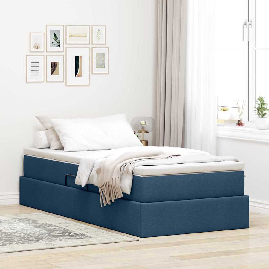 Opslag bed met matras met matras Blauw 100 x 200 cm Polyester