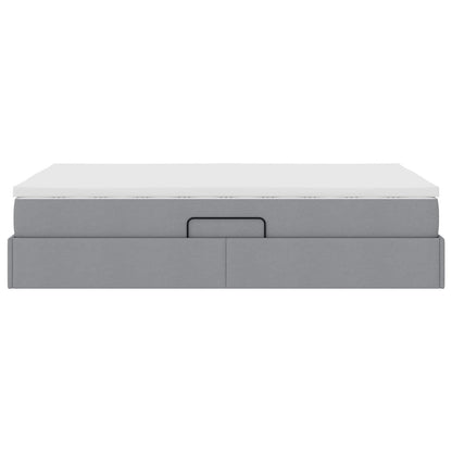 Opbergbed met matras Lichtgrijs 120 x 190 cm Polyester