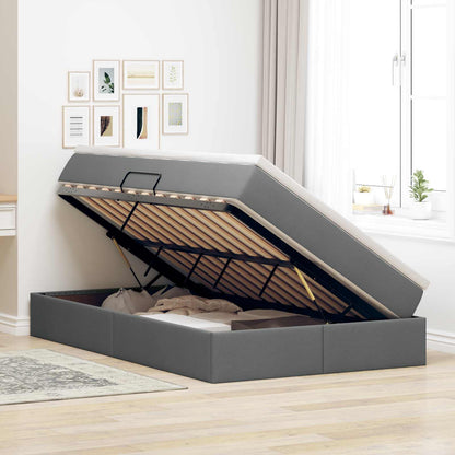 Opbergbed met matras Donkergrijs 120 x 190 cm Polyester