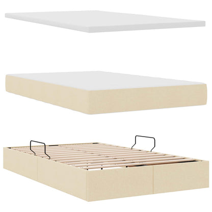 Opslag bed met matras met matras Crème 120 x 190 cm Polyester