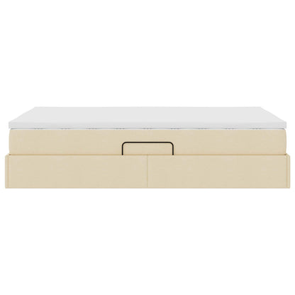 Opslag bed met matras met matras Crème 120 x 190 cm Polyester