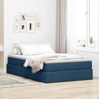 Opbergbed met matras 120x190 cm blauw polyester