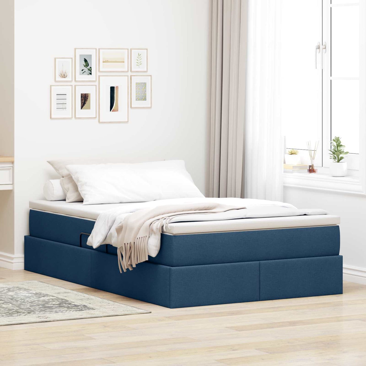 Opslag bed met matras met matras Blauw 120 x 190 cm Polyester