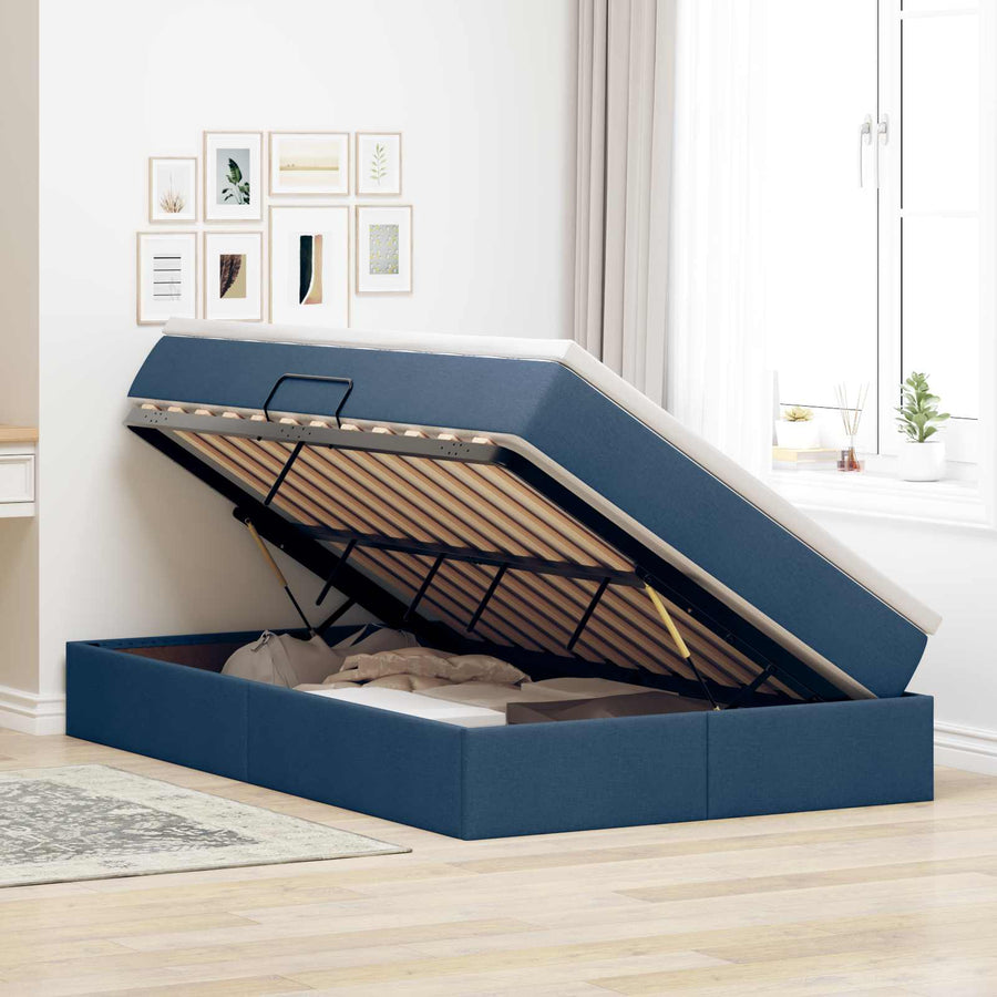 Opslag bed met matras met matras Blauw 120 x 190 cm Polyester