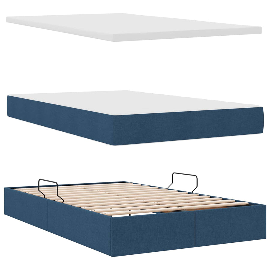 Opslag bed met matras met matras Blauw 120 x 190 cm Polyester