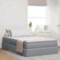 Opslag bed met matras Lichtgrijs 120 x 200 cm Polyester
