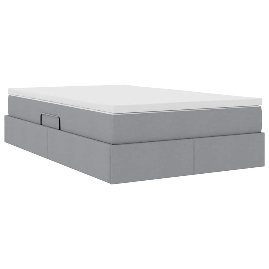 Opbergbed met matras Lichtgrijs 120 x 200 cm Polyester