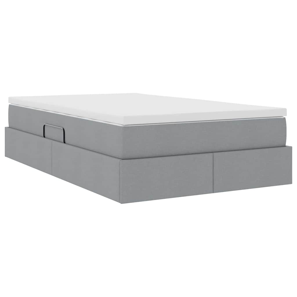 Opbergbed met matras Lichtgrijs 120 x 200 cm Polyester