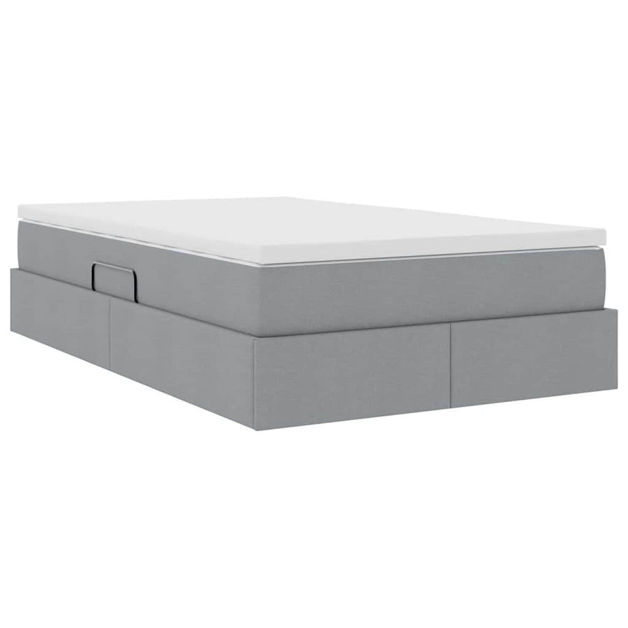 Opbergbed met matras Lichtgrijs 120 x 200 cm Polyester