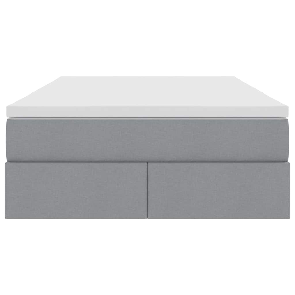 Opbergbed met matras Lichtgrijs 120 x 200 cm Polyester