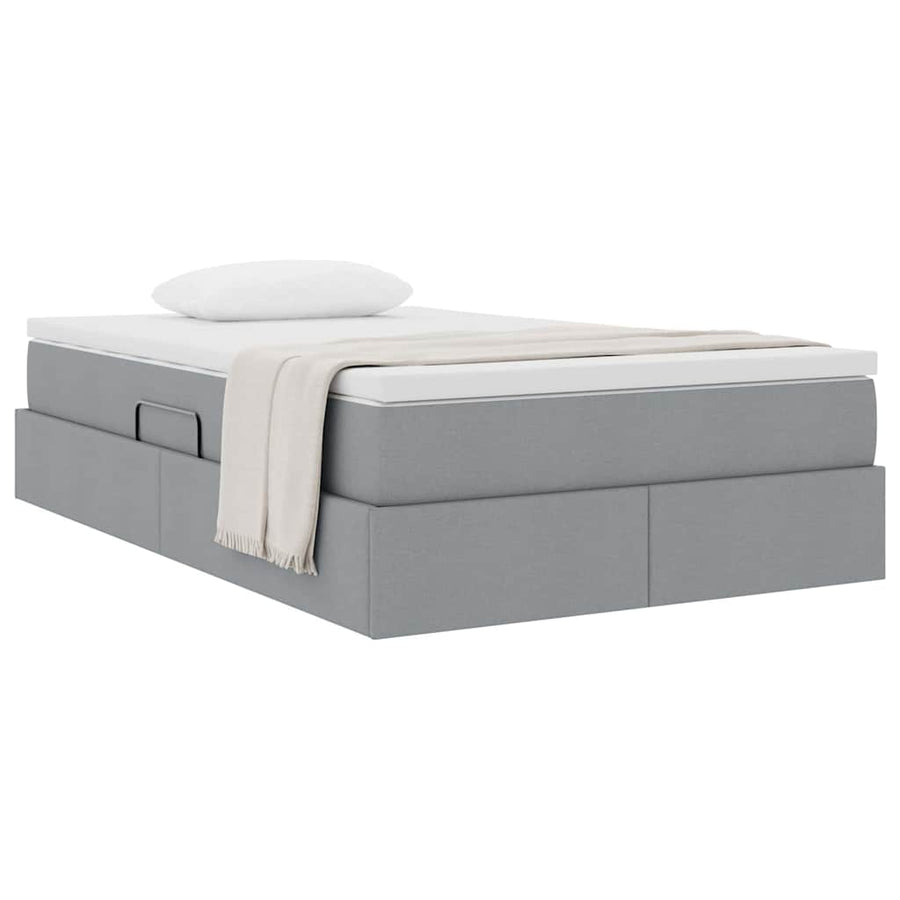 Opbergbed met matras Lichtgrijs 120 x 200 cm Polyester