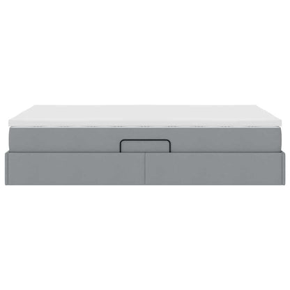 Opbergbed met matras Lichtgrijs 120 x 200 cm Polyester