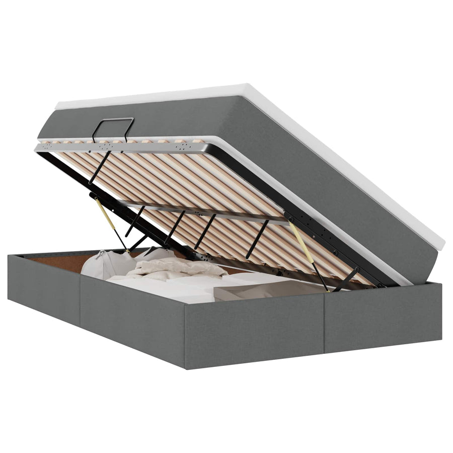 Opbergbed met matras Donkergrijs 120 x 200 cm Polyester