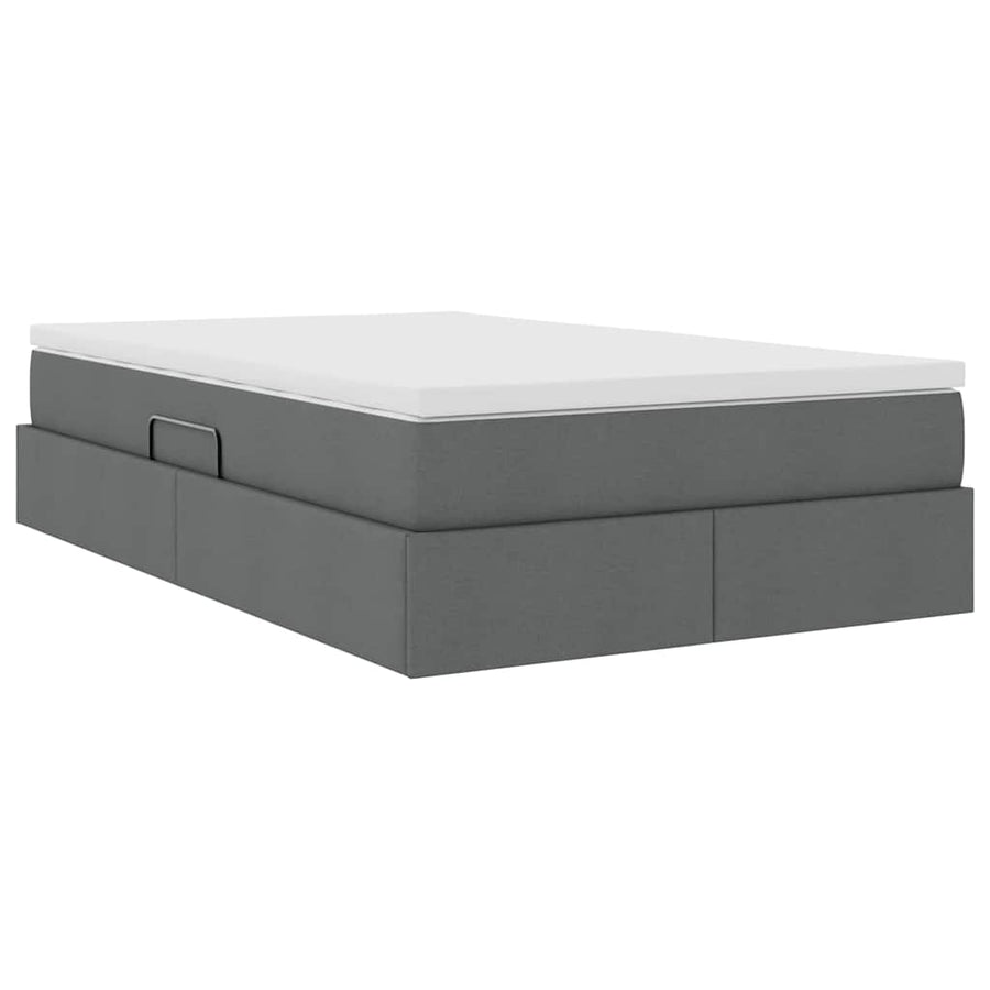 Opbergbed met matras Donkergrijs 120 x 200 cm Polyester