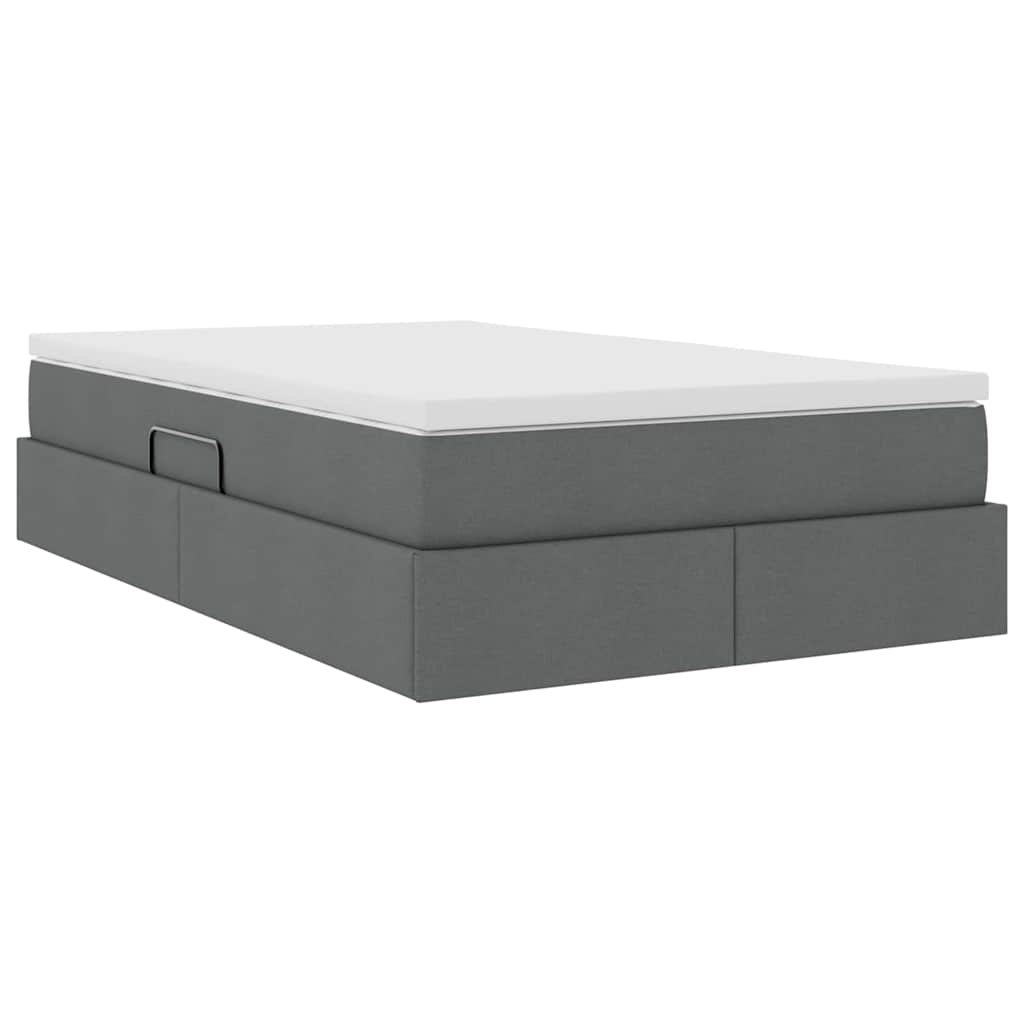 Opbergbed met matras Donkergrijs 120 x 200 cm Polyester