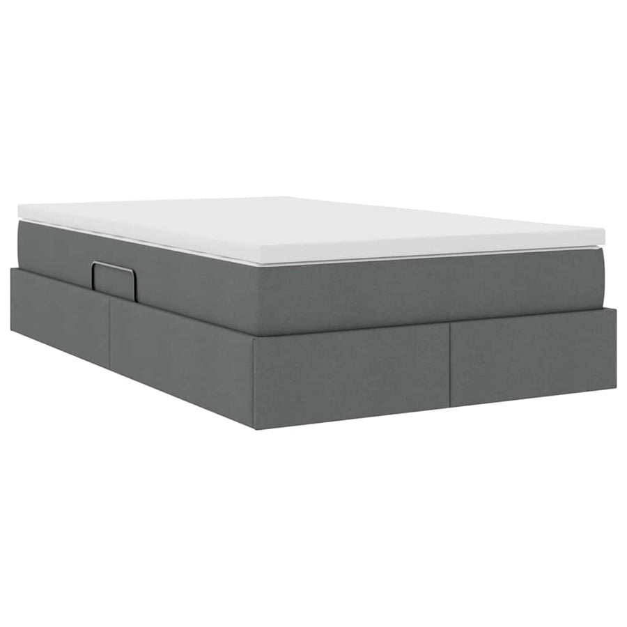 Opbergbed met matras Donkergrijs 120 x 200 cm Polyester