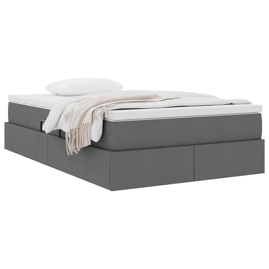 Opbergbed met matras Donkergrijs 120 x 200 cm Polyester