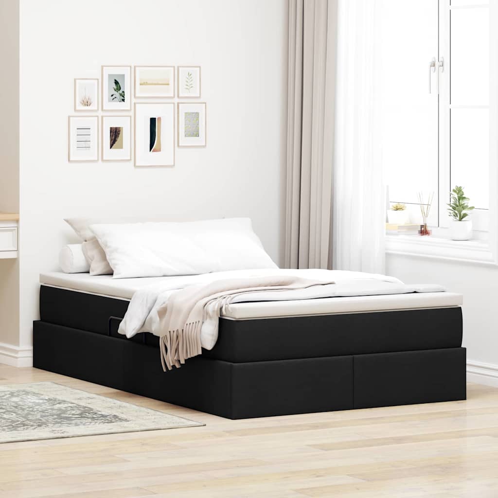 Opbergbed met matras met matras Zwart 120 x 200 cm Polyester