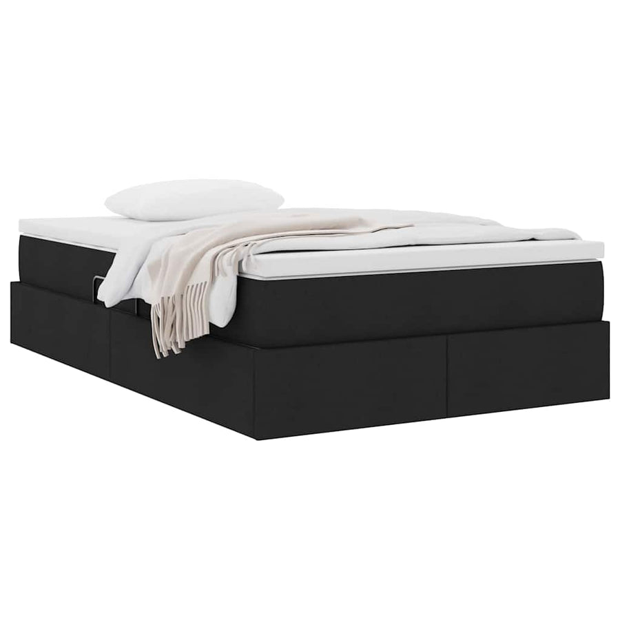 Opbergbed met matras met matras Zwart 120 x 200 cm Polyester