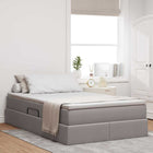 Storage Bed with Mattress Taupe 120 x 200 cm Polyester