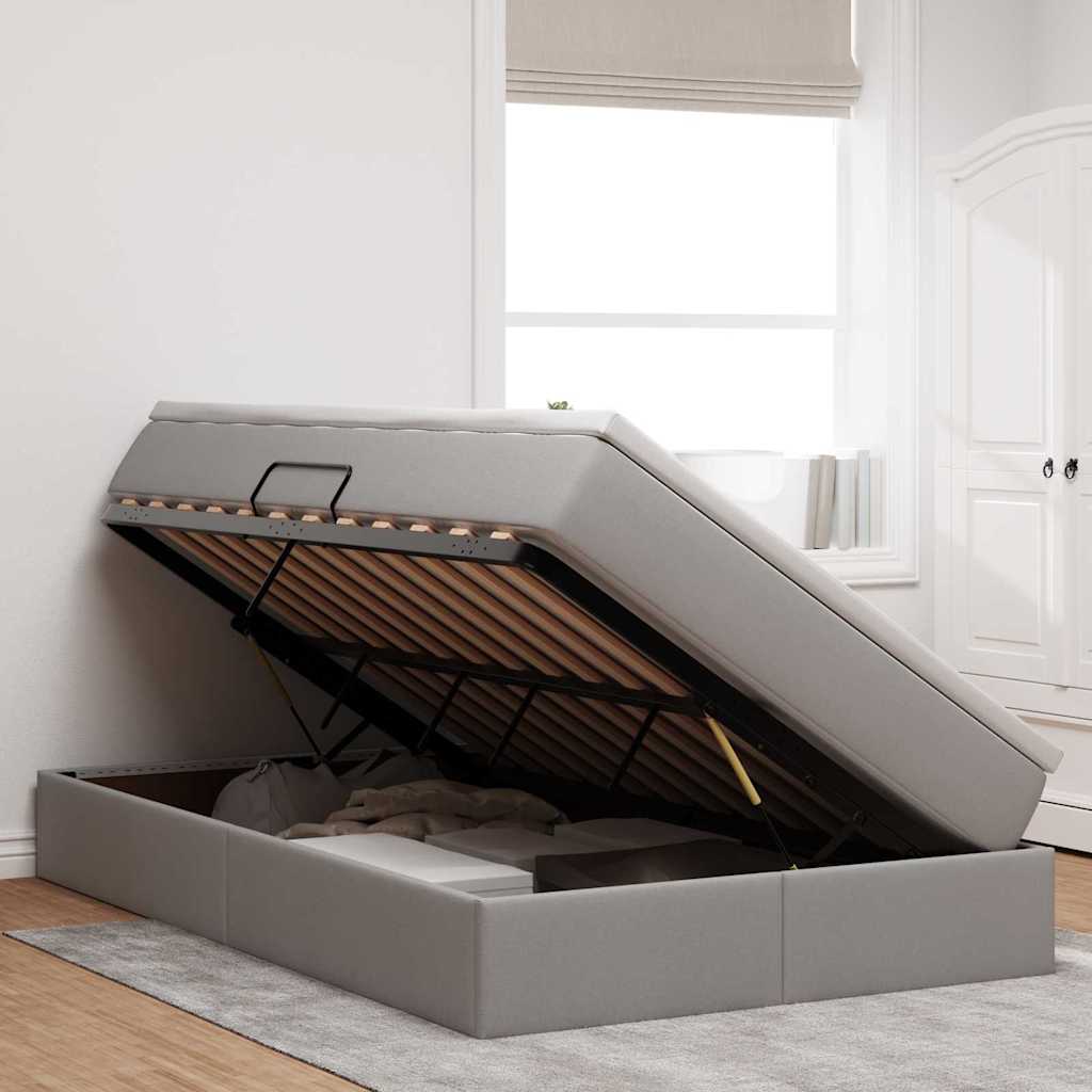 Opbergbed met matras met matras Taupe 120 x 200 cm Polyester