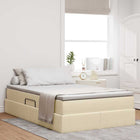 Opbergbed 120x200 cm crème polyester met matras