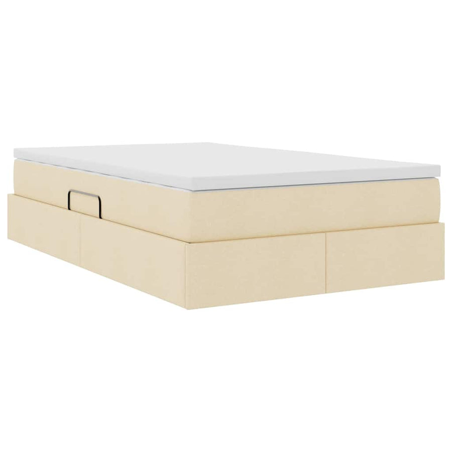 Opbergbed met matras met matras Crème 120 x 200 cm Polyester