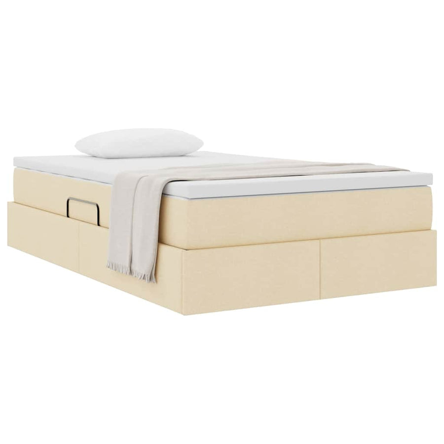 Opbergbed met matras met matras Crème 120 x 200 cm Polyester