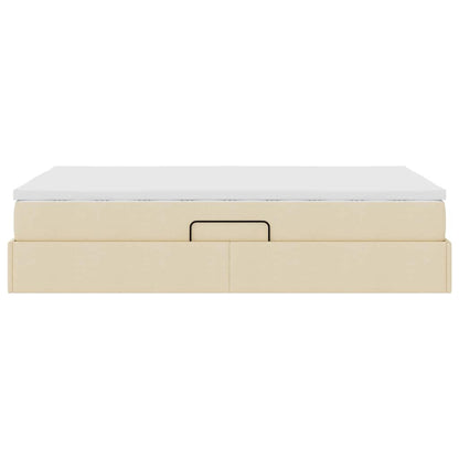 Opbergbed met matras met matras Crème 120 x 200 cm Polyester