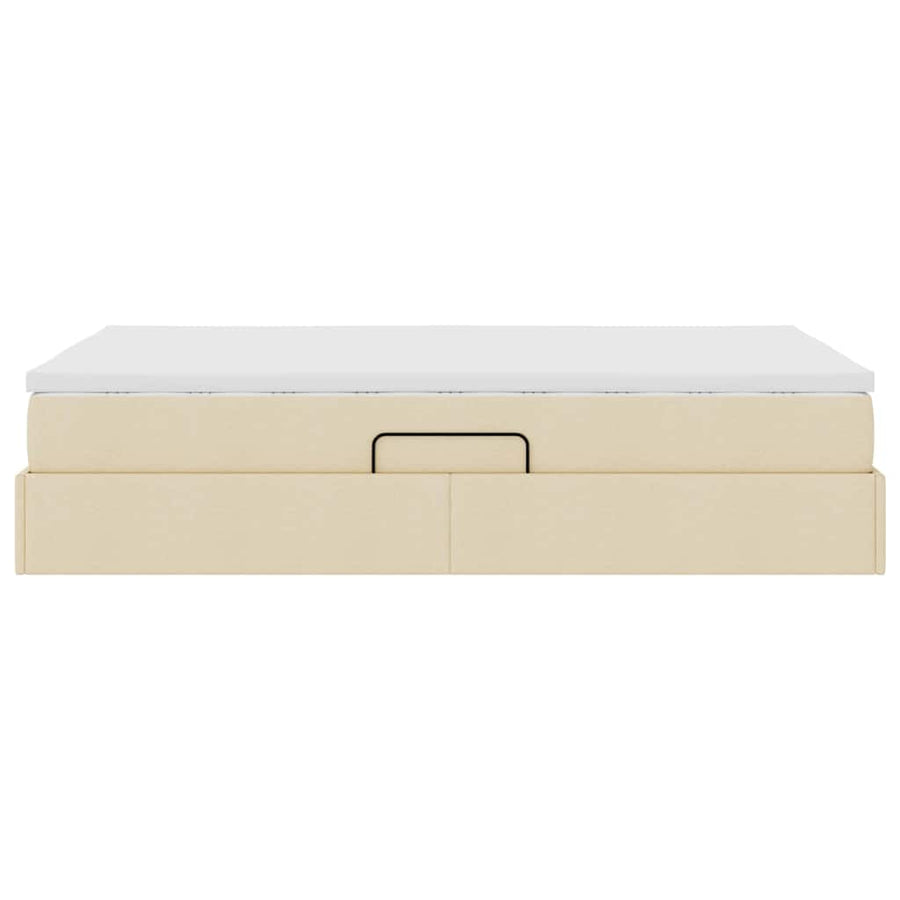 Opbergbed met matras met matras Crème 120 x 200 cm Polyester