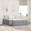 Opslag bed met matras Lichtgrijs 140 x 190 cm Polyester