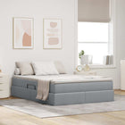 Storage Bed with Mattress Light Grey 140 x 190 cm Polyester