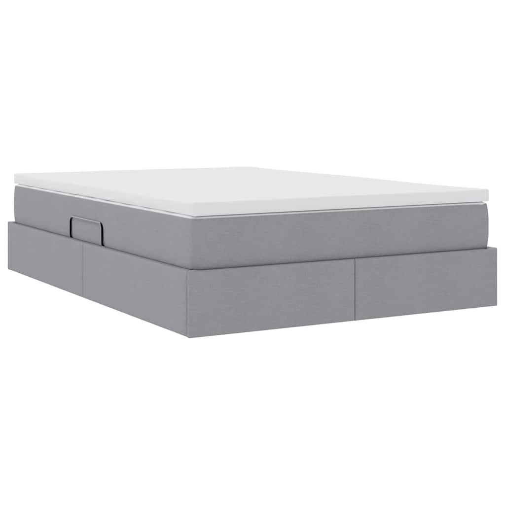 Opbergbed met matras Lichtgrijs 140 x 190 cm Polyester