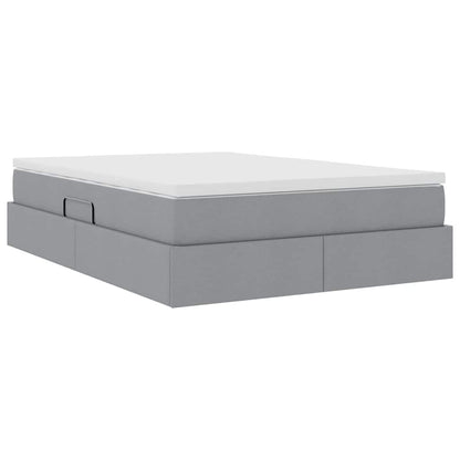 Opbergbed met matras Lichtgrijs 140 x 190 cm Polyester