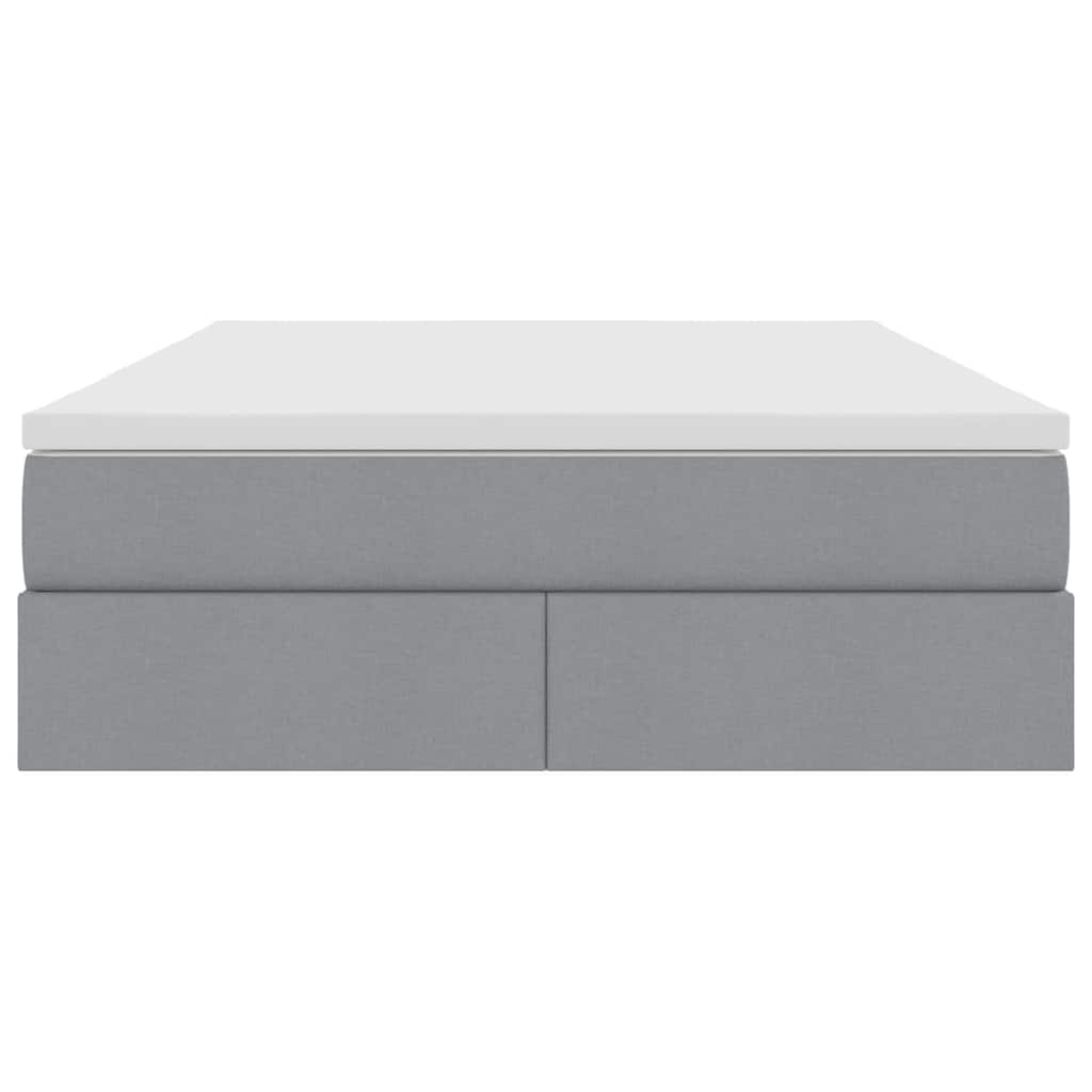 Opbergbed met matras Lichtgrijs 140 x 190 cm Polyester