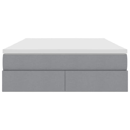 Opbergbed met matras Lichtgrijs 140 x 190 cm Polyester