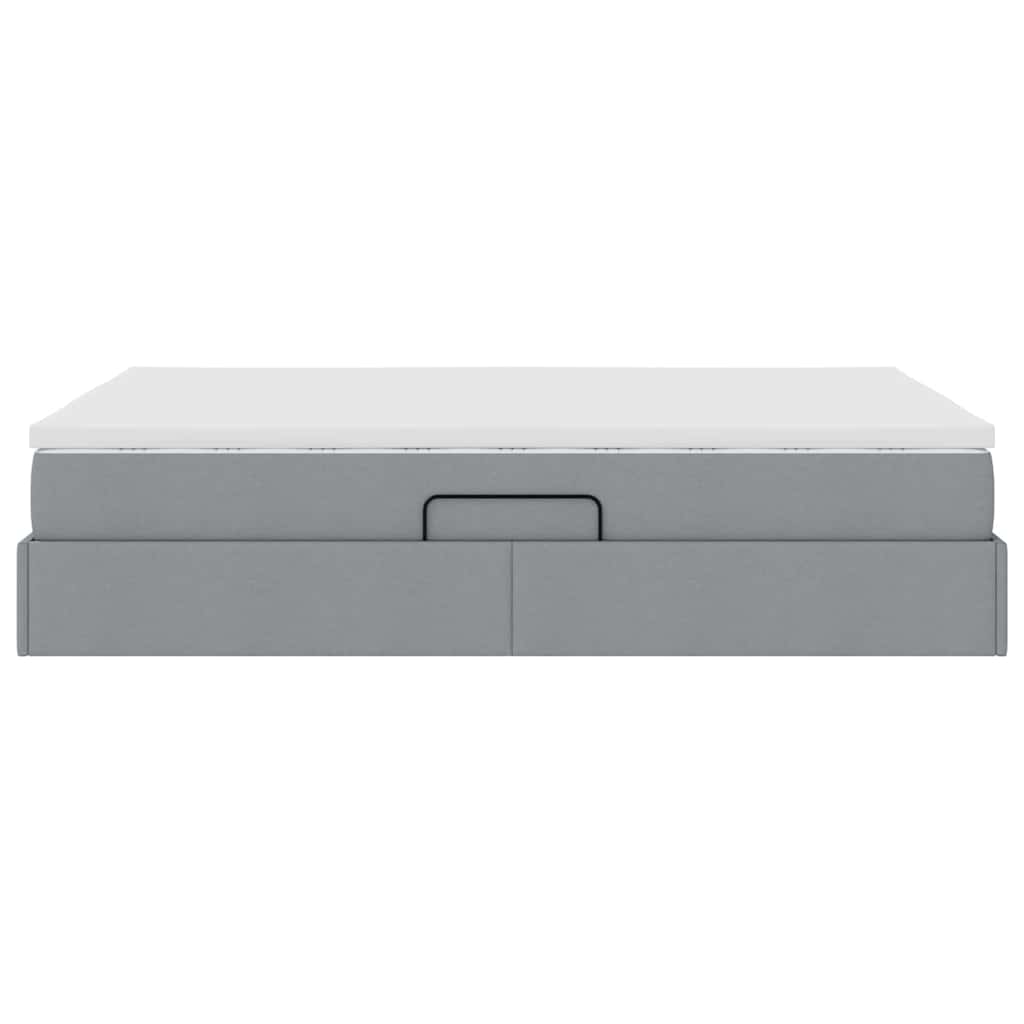 Opbergbed met matras Lichtgrijs 140 x 190 cm Polyester