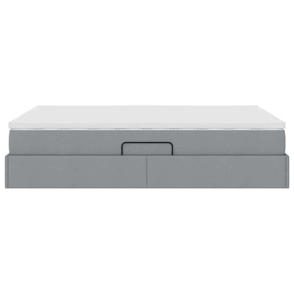 Opbergbed met matras Lichtgrijs 140 x 190 cm Polyester