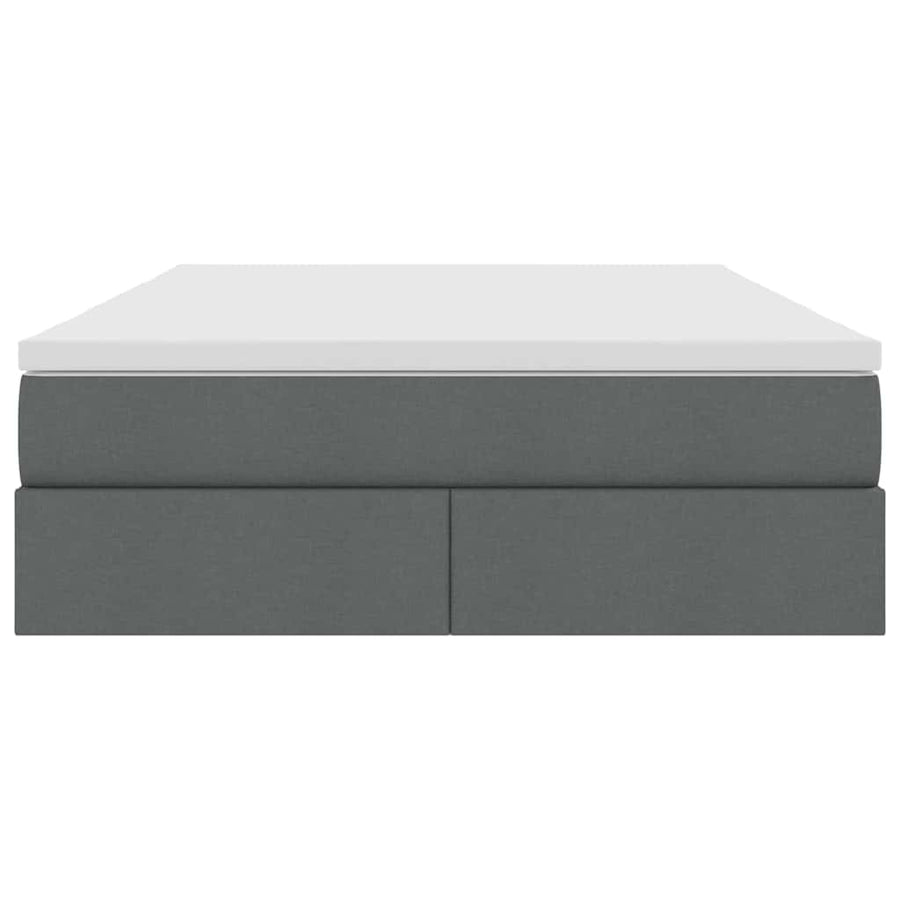 Opbergbed met matras Donkergrijs 140 x 190 cm Polyester