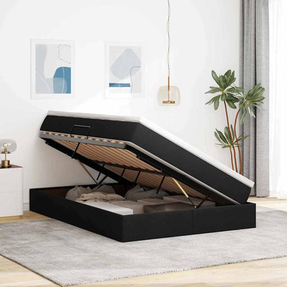Opbergbed met matras met matras Zwart 140 x 190 cm Polyester