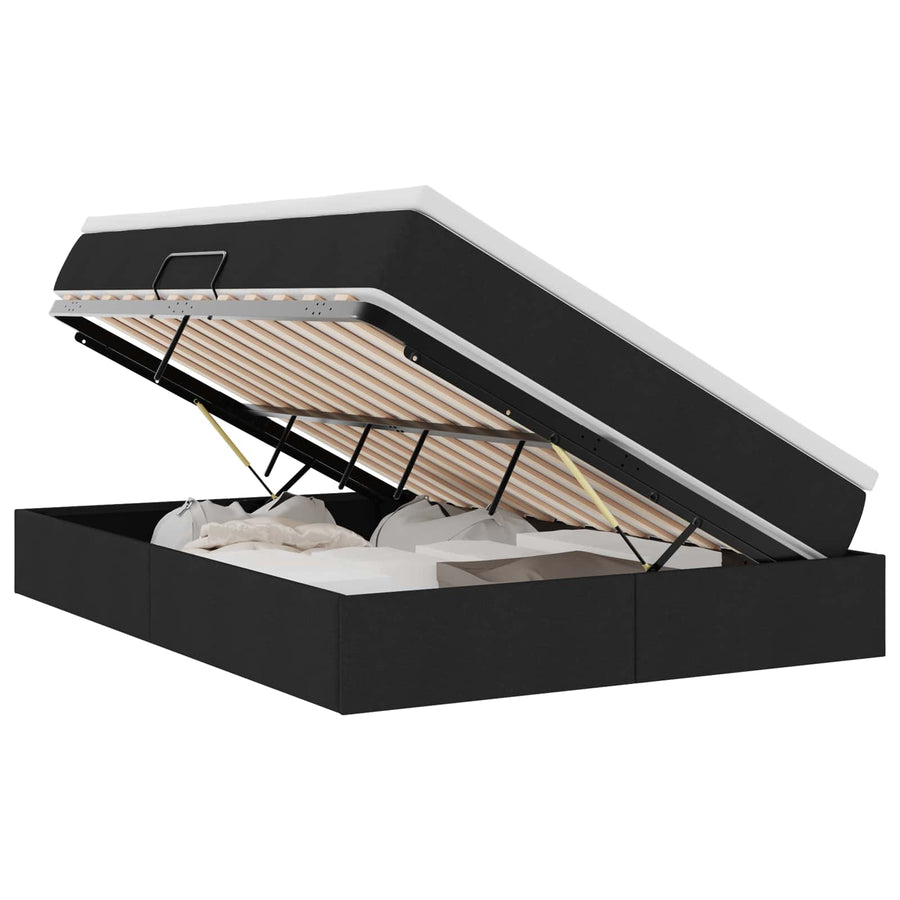 Opbergbed met matras met matras Zwart 140 x 190 cm Polyester